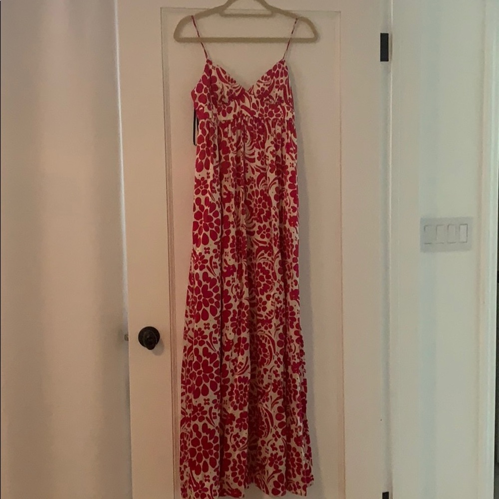 Long silk flower dress